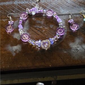 Elegant Purple Beaded Jewelry Set